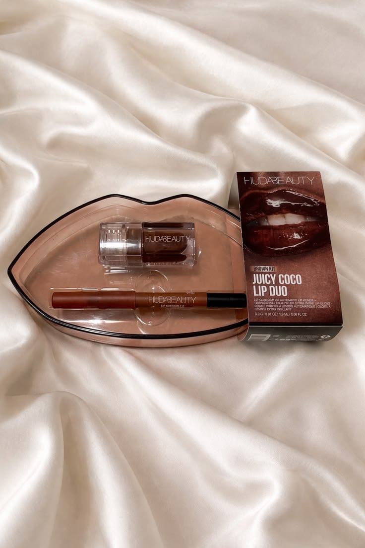 Huda Beauty Juicy Coco Lip Duo | Nude Brown Gloss & Lip Combo