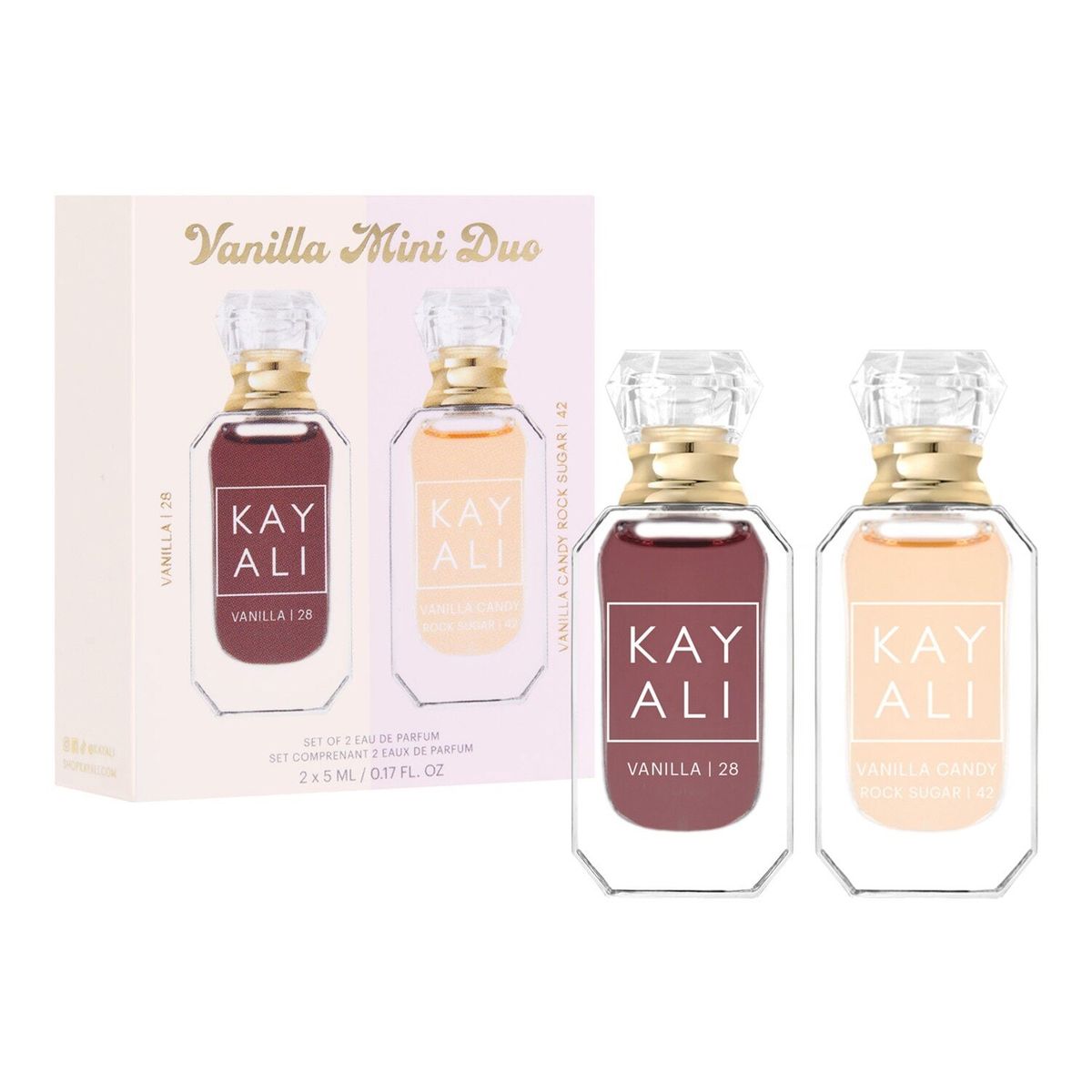 KAYALI Vanilla Mini Duo Perfume Set – Vanilla 28 & Vanilla Candy Rock Sugar 42 Eau de Parfum Travel Set