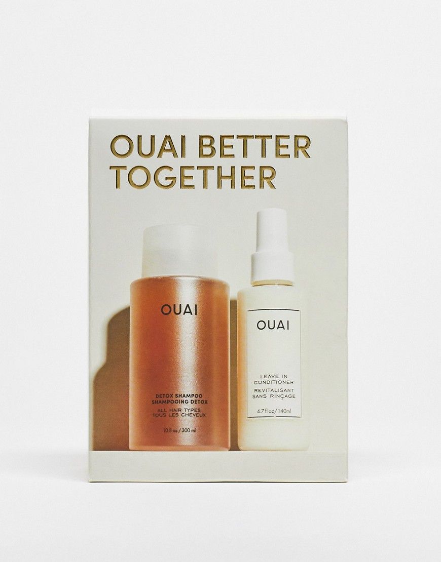 Ouai Better Together Set – Detox Shampoo & Leave-In Conditioner | Gold/White | 10oz + 4.7oz