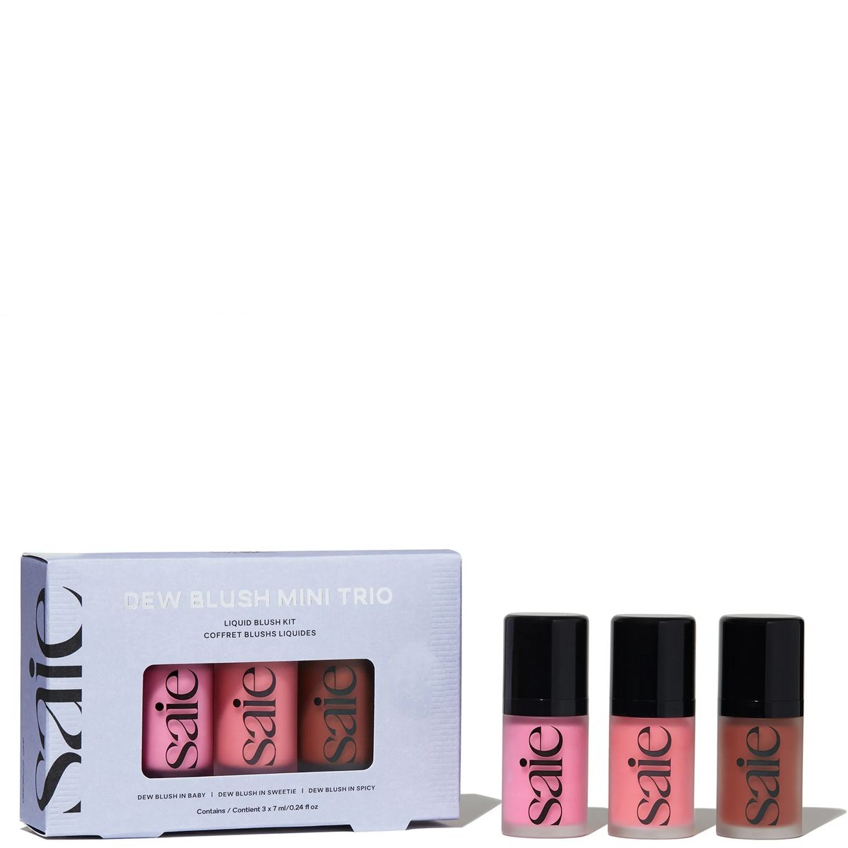 Saie Mini Dew Blush Trio – Chilly, Baby, Flirty | Liquid Blush Set