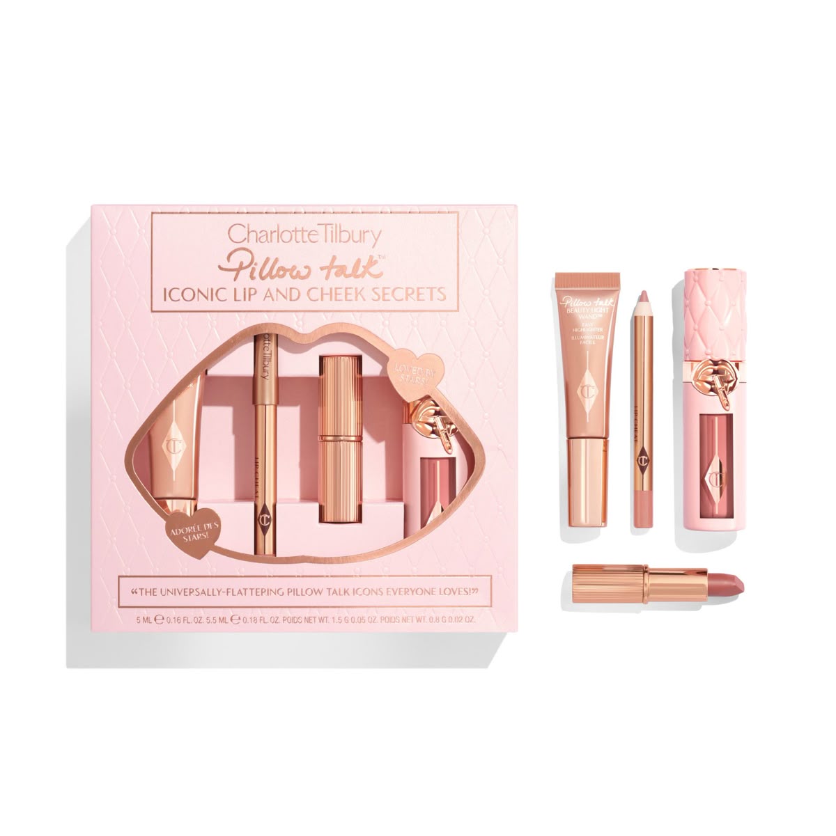 💗 Charlotte Tilbury – Pillow Talk Iconic Lip & Cheek Secrets Makeup Gift Set