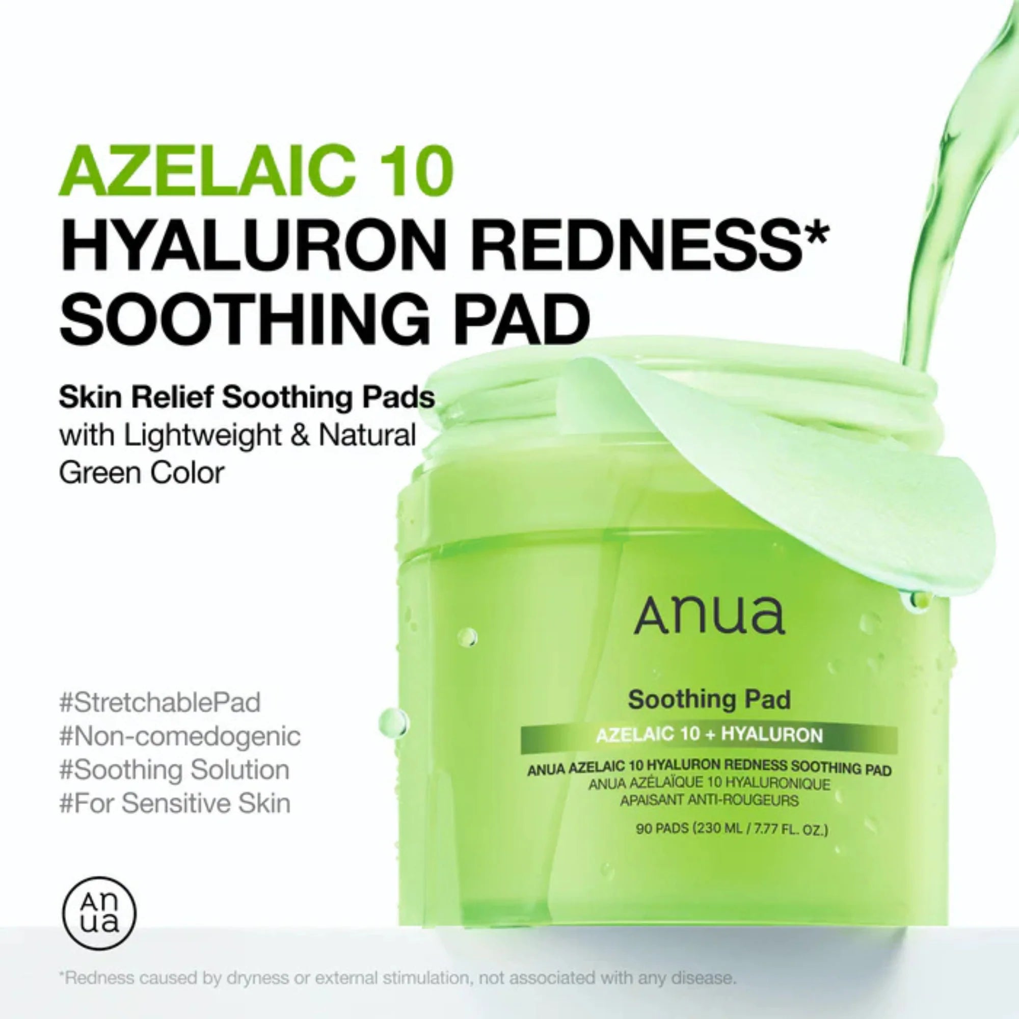 Anua Azelaic Acid 10 + Hyaluron Redness Soothing Pad – 90 Patches
