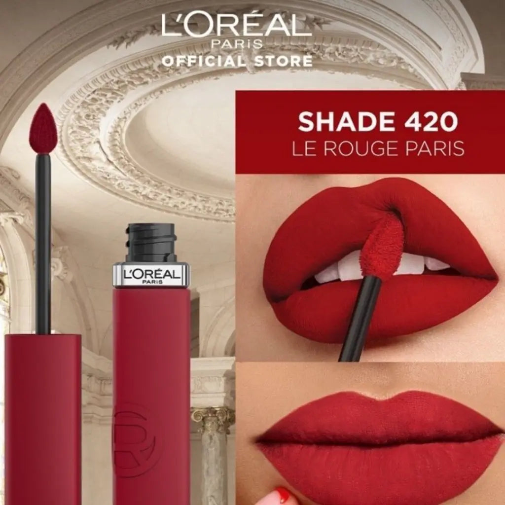 L’Oréal Paris Rouge Signature Matte Lip Ink – Shade 420 Le Rouge Paris (7ml)