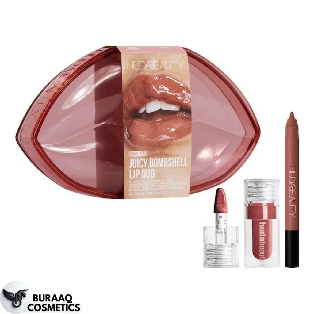 Huda Beauty Bombshell Lip Set β 2pc Collection in Lip-Shaped Case