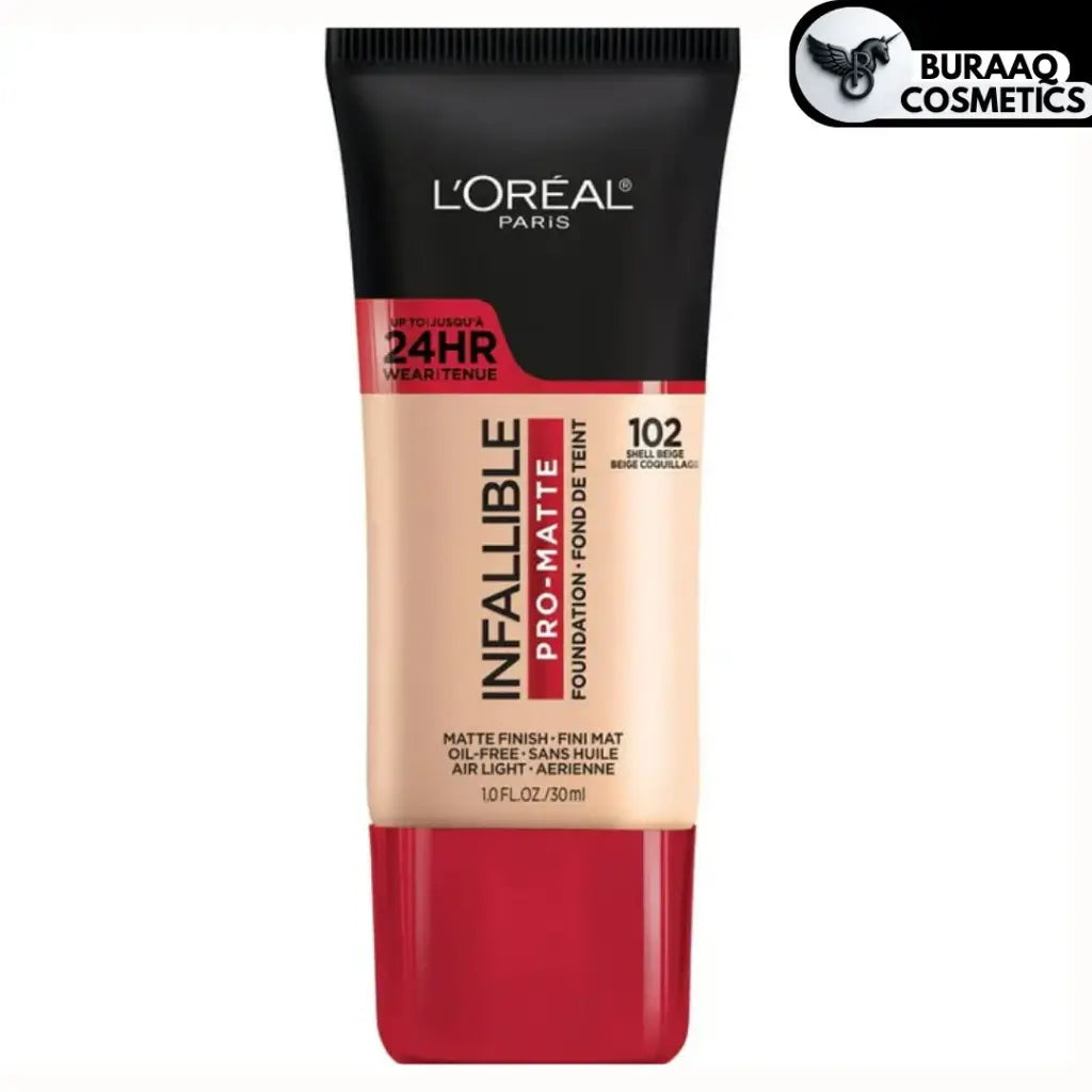 L'Oréal Paris Infallible Pro-Matte Foundation – 102 Shell Beige (30ml)