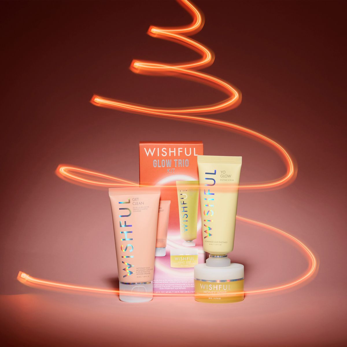 Wishful Glow Trio Kit – Yo Glow Enzyme Scrub, Thirst Trap Juice Serum & Honey Balm Jelly Moisturizer Skincare Gift Set
