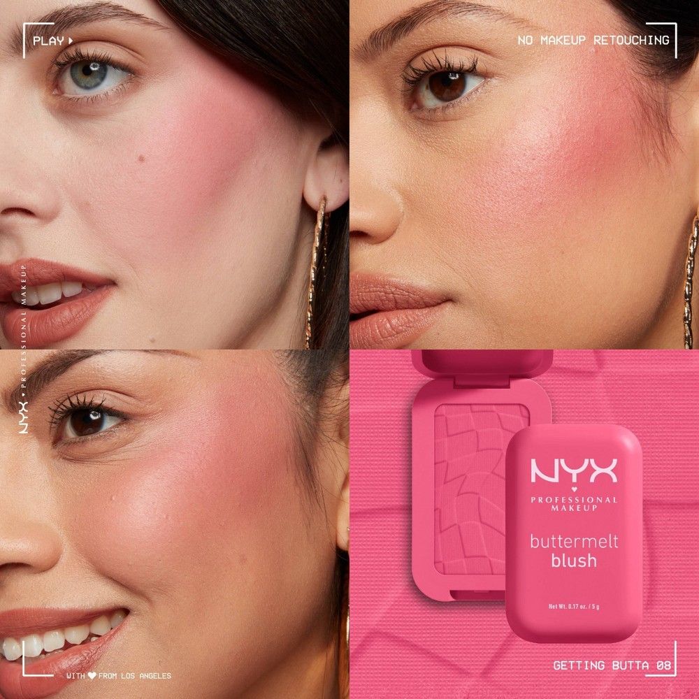 NYX Professional Makeup Buttermelt Blush – Pink Pop (NY BUTTA HALF) (5g / 0.17 oz)