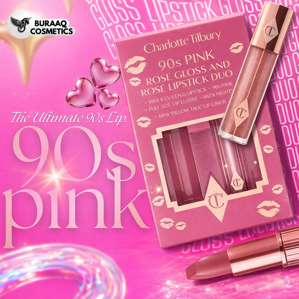 Charlotte Tilbury 90s Pink Duo | Rose Gloss & Lipstick Set in Pakistan