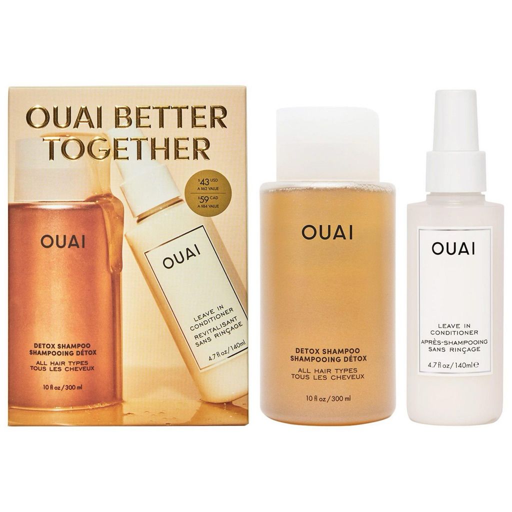 Ouai Better Together Set – Detox Shampoo & Leave-In Conditioner | Gold/White | 10oz + 4.7oz