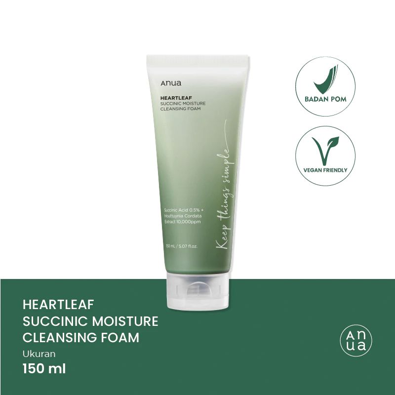 ANUA Heartleaf Succinic Moisture Cleansing Foam – 150ml 🧼
