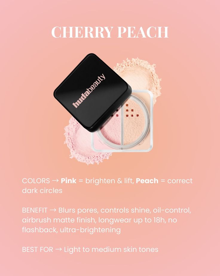 【新品未使用】HUDA BEAUTY CHERRY PEACH パウダー Huda Beauty Easy Bake Duo Loose Powder – Cherry Peach
