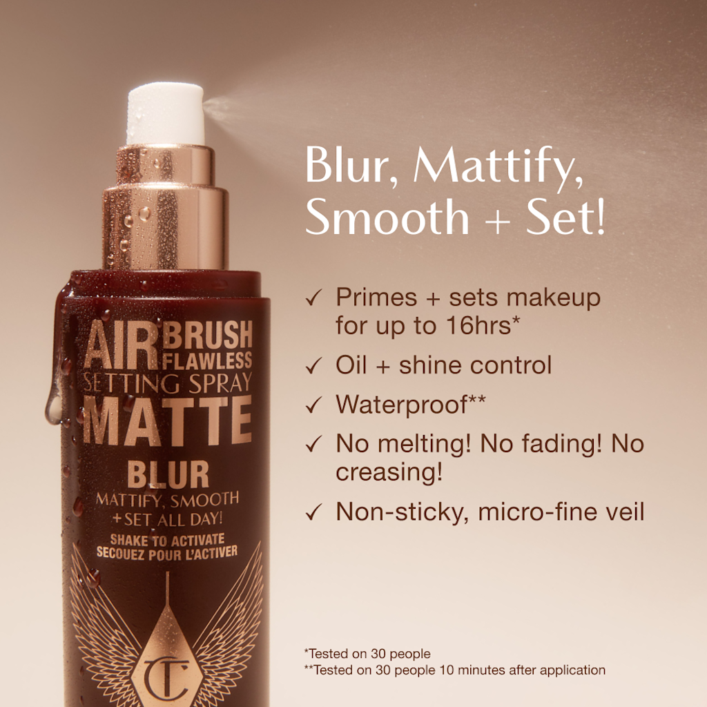 Charlotte Tilbury Airbrush Flawless Setting Spray Matte product benefits close-up