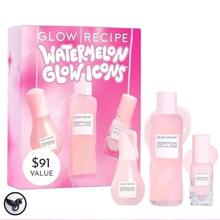 Glow Recipe Watermelon Glow Icons Skincare Set (3-Piece – ml/g)