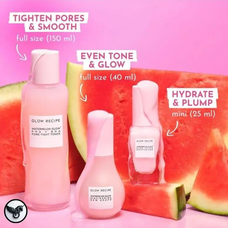Glow Recipe Watermelon Glow Icons Skincare Set (3-Piece – ml/g)