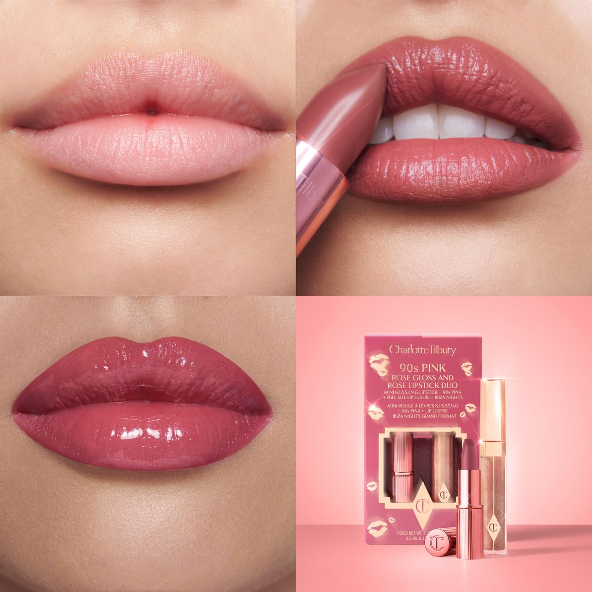 Charlotte Tilbury – 90s Pink Rose Gloss & Lipstick Duo