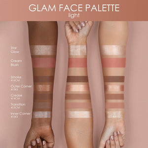 Natasha Denona Glam Face & Eye Palette Light swatches