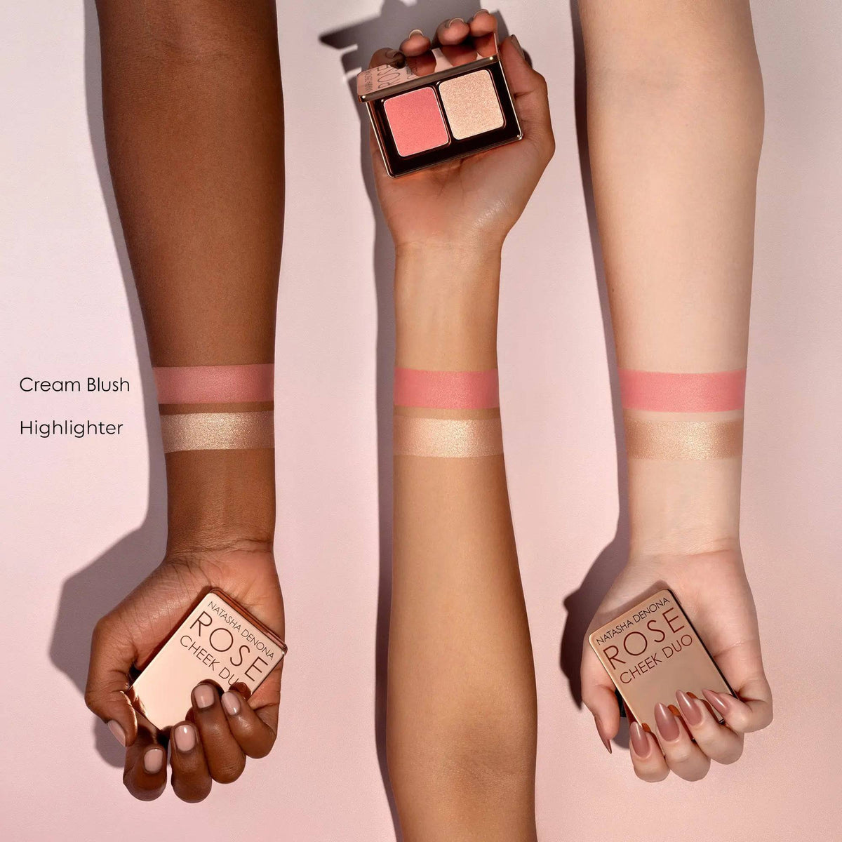 Natasha Denona Mini Rose Cheek Duo swatches
